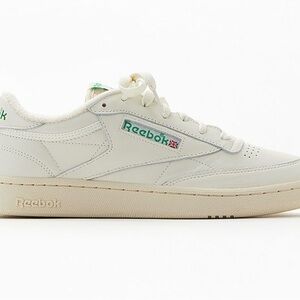 Reebok Off-White Sneakers with Green Details